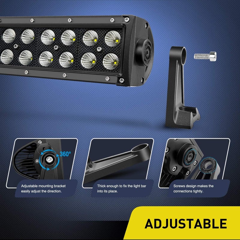 Nilight LED Light Bar 22 Inch 120w Flood Spot Combo Driving Lights 12V 5Pin Rocker Switch 16AWG Wiring Harness Kit for Trucks SUV ATV UTV 4x4 Van Camper - Image 4